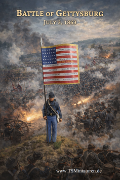 70mm American Civil War Flagbearer #04 (3D Druck)