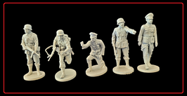 5x 70mm unbemalte WWII Deutsche Landser