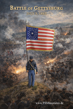 70mm American Civil War Flagbearer #03 (3D Druck)