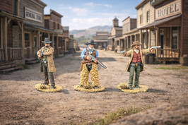 3x 40mm Wild West Cowboys #02 (3D Print)