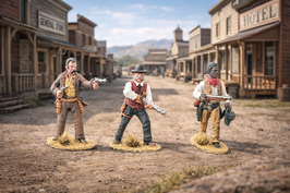 3x 40mm Wild West Cowboys #01 (3D Print)
