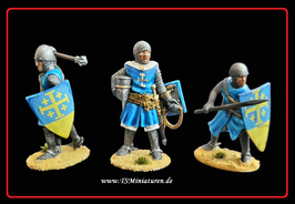 3x Medieval 54mm Crusader #06