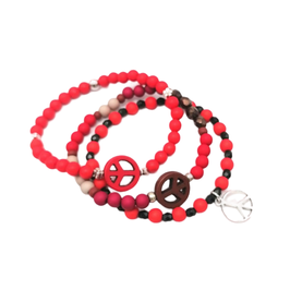 Peace Armbänder im dreier Set