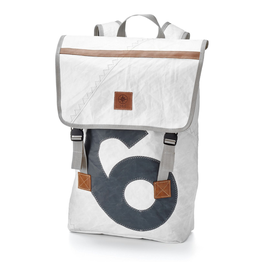 360° Rucksack Landgang weiß Zahl /Gurt grau