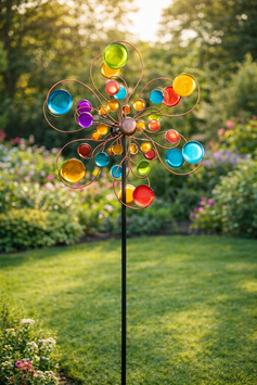 Stilvolles Windspiel Rainbow Flower Fantasy aus Metall