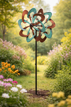 Stilvolles Windspiel Swirl Antik Duett aus Metall