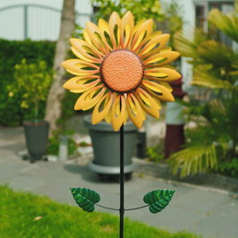 Stilvolles Windspiel Sunny Twin-Flower Classic aus Metall