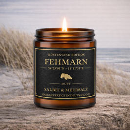 Duftkerze „Fehmarn – Küstenwind Edition“ Duft Salbei & Meersalz