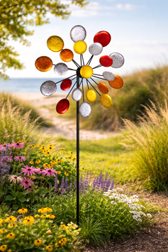 Stilvolles Windspiel Galaxy Gold aus Metall