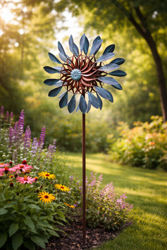Stilvolles Windspiel Shabby Twin-Flower aus Metall