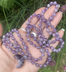 Mala améthyste chevron avec lune protectrice
