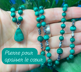 Mala Malachite d'apaisement du coeur