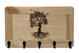 Schlüsselbrett Baum des Lebens – handgefertigter Holz Schlüsselhalter