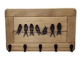 Landhausstil Schlüsselbrett aus Holz mit Vogelmotiv