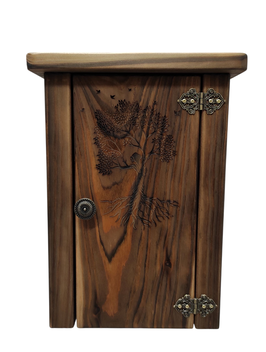 Schlüsselkasten aus Holz mit Baum-des-Lebens-Motiv