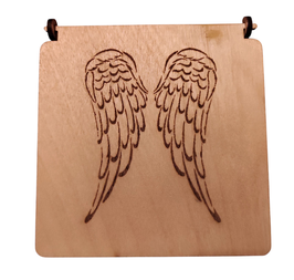 Schmuckdose aus Holz mit Engelflügel Gravur