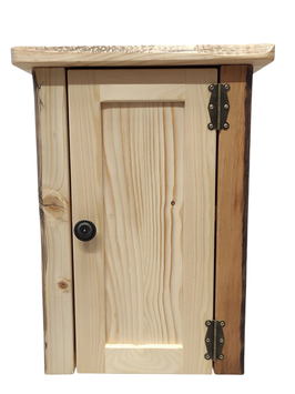 Handgefertigter Holz-Hängeschrank aus Upcycling-Holz im Landhausstil