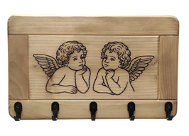 Schlüsselhalter Engel – Landhausstil Schlüsselbrett aus Holz