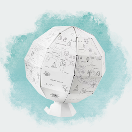 DIY Globus zum Ausmalen. My first Globe von Donkey Products