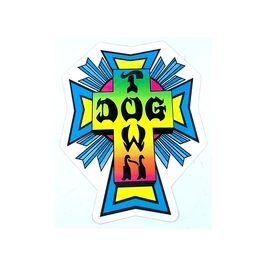 Dogtown Cross Logo Sticker neon