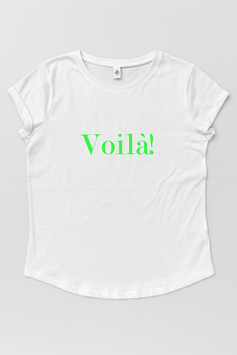 Shirt weiß, voila! neon grün