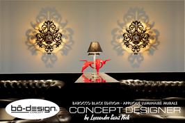 APPLIQUE MURALE CONTEMPORAINE DESIGNER - MODELE BAROCCO NOIR