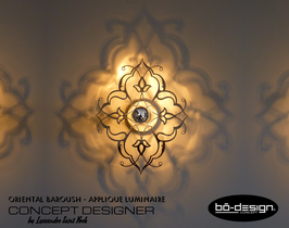 APPLIQUE MURALE ORIENTALE - BAROUSH EFFET MIROIR ARGENT