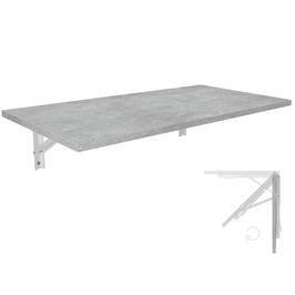 Wandklapptisch Schreibtisch Tischplatte 80x40 cm in Beton Klapptisch Esstisch Küchentisch für die Wand stabiler Bartisch Stehtisch Wandtisch Tisch klappbar zur Wandmontage im Büro Küche
