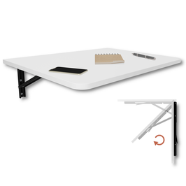 Wandklapptisch Schreibtisch Tischplatte 70x50 cm in Weiß Klapptisch Esstisch Küchentisch für die Wand Bartisch Stehtisch Wandtisch Tisch klappbar zur Wandmontage