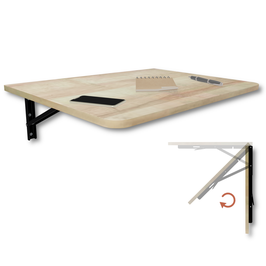 Wandklapptisch Schreibtisch Tischplatte 70x50 cm in Eiche Klapptisch Esstisch Küchentisch für die Wand Bartisch Stehtisch Wandtisch Tisch klappbar zur Wandmontage