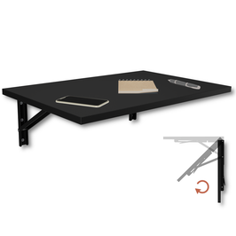 Wandklapptisch Schreibtisch Tischplatte 60x40 cm in Schwarz Klapptisch Esstisch Küchentisch für die Wand Bartisch Stehtisch Wandtisch Tisch klappbar zur Wandmontage