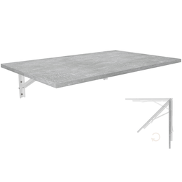 Wandklapptisch Schreibtisch Tischplatte 80x50 cm in Betonoptik Klapptisch Esstisch Küchentisch für die Wand Bartisch Stehtisch Wandtisch Tisch klappbar zur Wandmontage