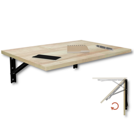 Wandklapptisch Schreibtisch Tischplatte 60x40 cm in Eiche Klapptisch Esstisch Küchentisch für die Wand Bartisch Stehtisch Wandtisch Tisch klappbar zur Wandmontage