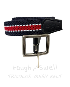 RSA-26013 rough&swell TRICOLOR MESH BELT NAVY