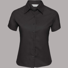 Damenhemd Schwarz  Kurzarm- mit Beflockung