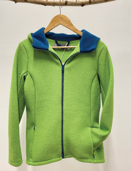 Walkjacke Fellhorn mit Kapuze Maigrün-Moonblue