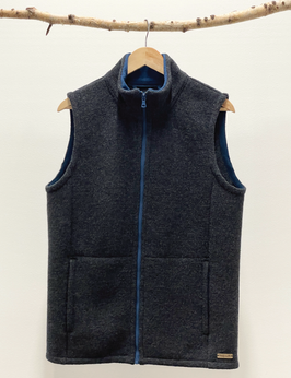 Walkweste "Besler" mit Stehkragen Dunkelgraumeliert-Moonblue