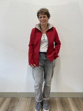 Walkjacke Fellhorn Light mit Kapuze Chilirot-Natur