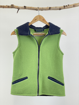 Weste Rohrmoos Maigrün-Dunkelblau Gr. XS reduziert!