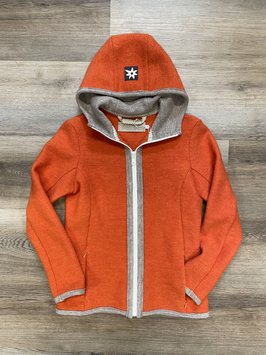 Walkjacke Grünten Light mit Kapuze Orangemeliert-Naturmelange Größe S