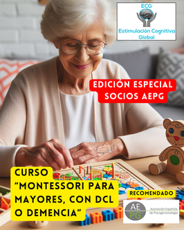 PAGO CURSO ONLINE "MONTESSORI PARA MAYORES, CON DCL O DEMENCIA" (Sólo pago con tarjeta, NO TRANSFERENCIAS)
