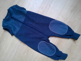 Windelfreier Overall, Größe 74/80, Wolle, navy