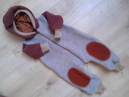 Windelfreier Outdoor Overall, Größe 74/80, Wolle, Beige