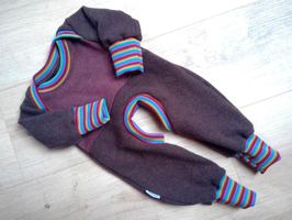 Cowboy-Strampler, Wolle, Größe 56/62, "bunt"