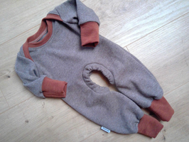 Cowboy-Strampler, Wolle, Größe 56/62, "beige"