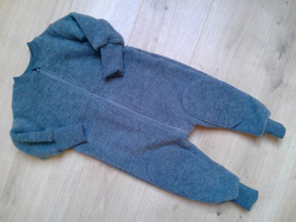 Windelfreier Overall, Größe 74/80, Wolle, anthrazit grau
