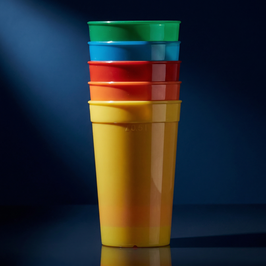 MW-Becher PP bunt mit Eichung