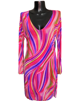 Copricostume con scollo a V fantasia fuxia