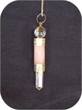 Pendule de radiesthésie en quartz rose