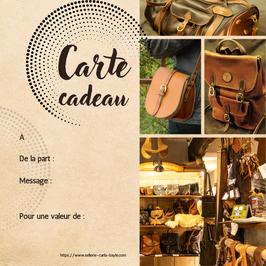 Carte cadeau à valeur variable